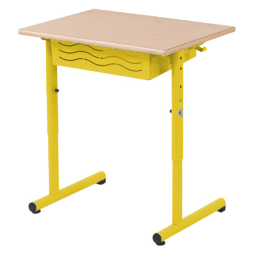 Table VELA réglable 1 place jaune