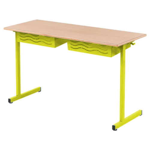 Table BELI 2 élèves vert jaune
