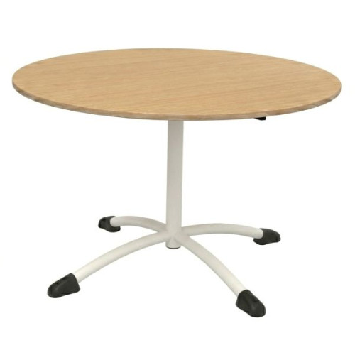 Table ronde scolaire en stratifié blanc