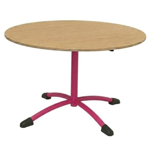Table pour cantine ronde rose