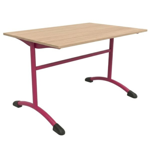 Grande table de cantine scolaire rose