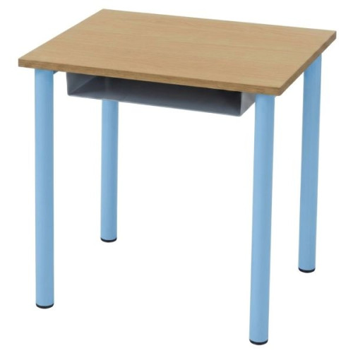Table individuelle maternelle avec casier bleu clair
