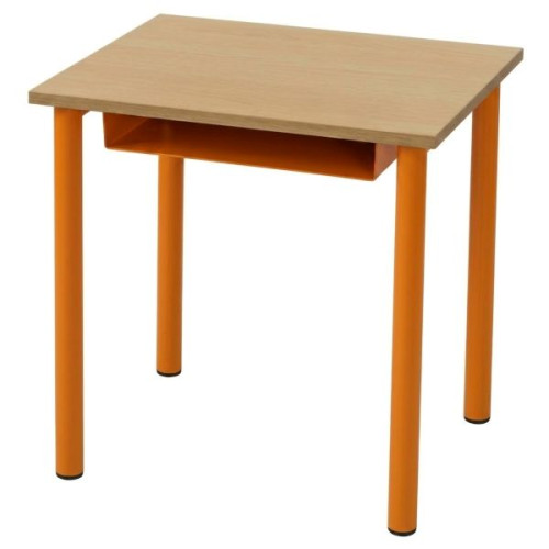 Table individuelle maternelle avec casier orange