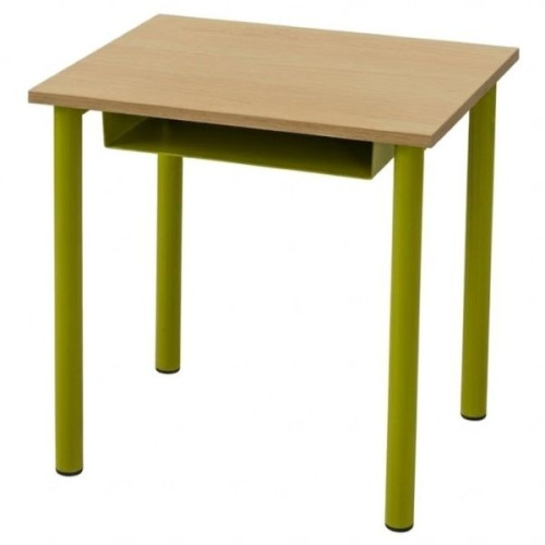 Table individuelle maternelle avec casier vert jaune