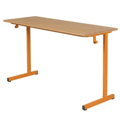 Table scolaire 2 places sans casier orange