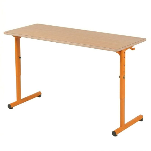 Table maternelle 2 places réglable orange