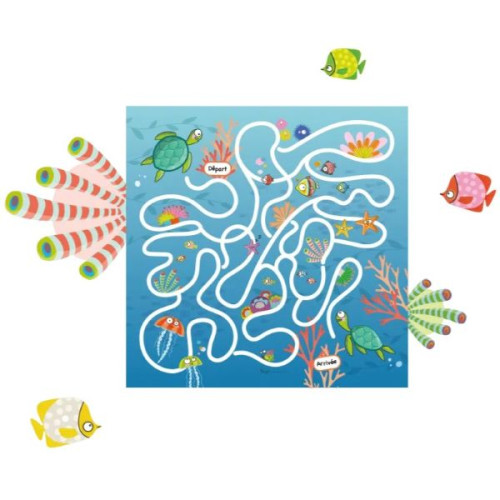 Sticker jeu labyrinthe mer pour enfant