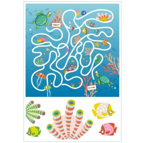 Sticker enfant avec labyrinthe mer