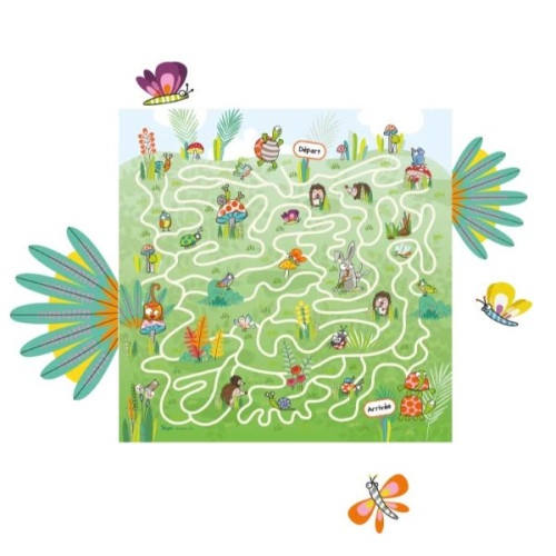 Jeu labyrinthe campagne sticker mural