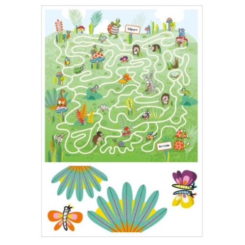 Sticker mural jeu labyrinthe à la campagne