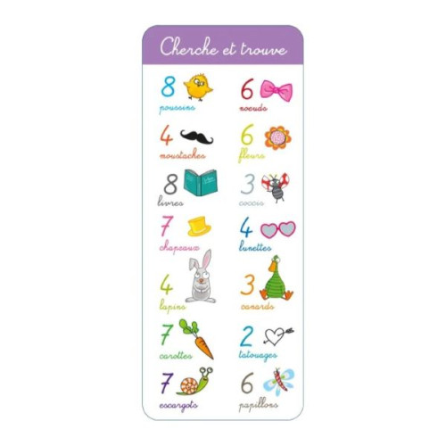 Sticker chiffres jeu cherche et trouve fête