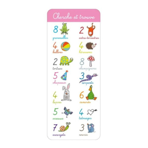 Sticker jeu cherche et trouve chiffres
