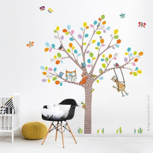 Sticker géant arbre et nature pour enfant