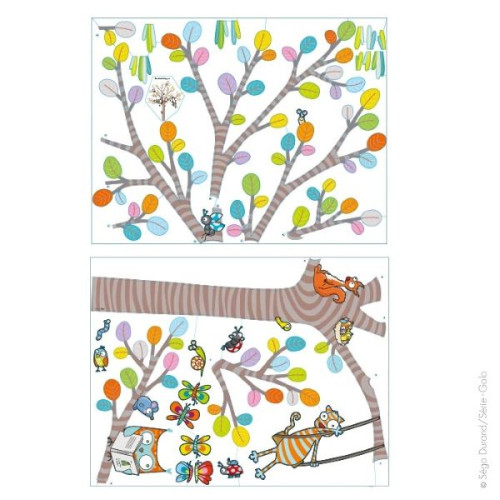 Sticker géant coloré avec un arbre
