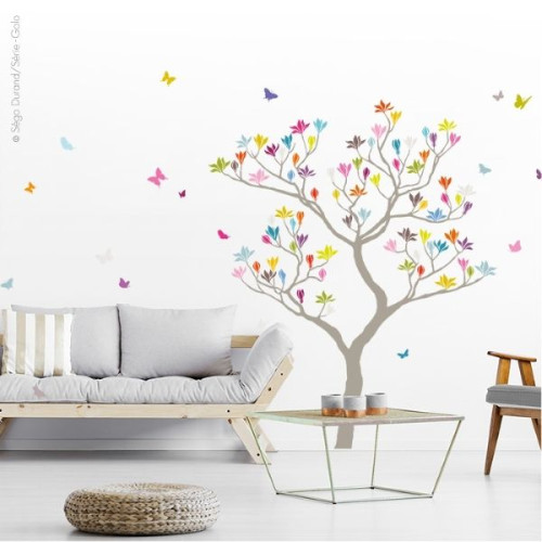 Sticker géant avec magnolia pour décoration
