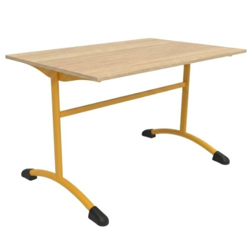 Table insonorisée restauration scolaire jaune