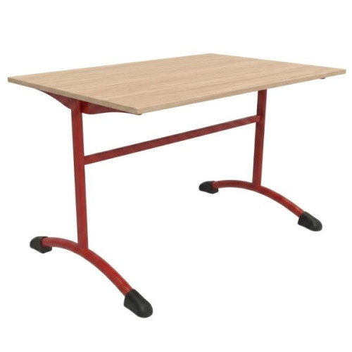 Table insonorisée restauration scolaire rouge