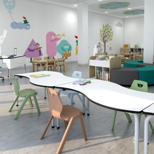 Table WAVE dans un espace enfant