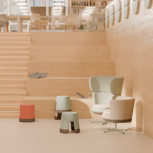 Grand fauteuil pivotant dans un espace calme
