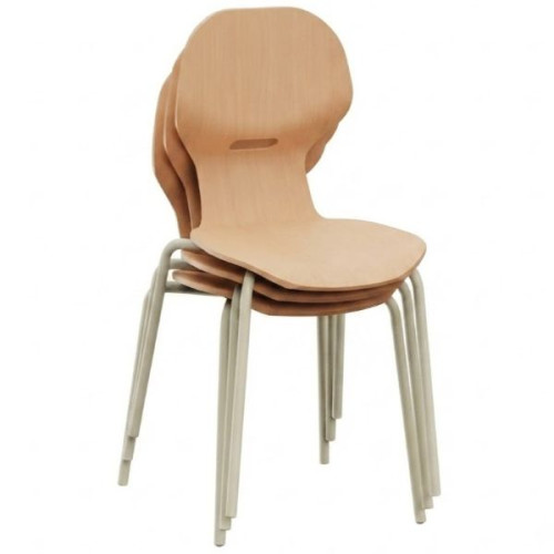 Chaise coque en bois empilable T4 à T6