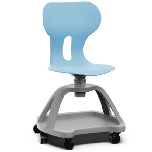 Chaise pivotante bleu océan sur roulettes