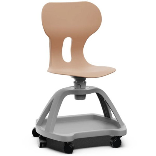 Chaise pivotante sur roulettes terracotta