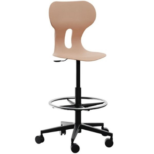 Chaise haute avec coque polypropylène terracotta