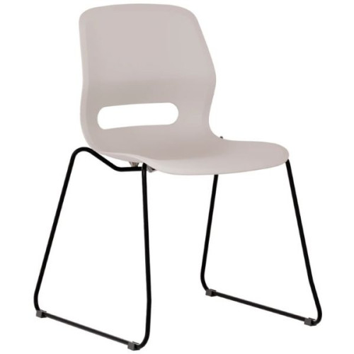 Chaise à coque ergonomique empilable gris perle