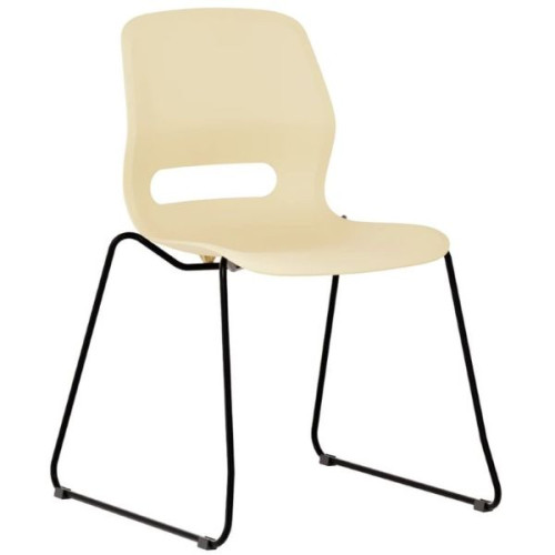 Chaise à coque ergonomique empilable blanc cassé