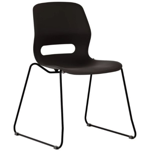 Chaise à coque ergonomique empilable noir