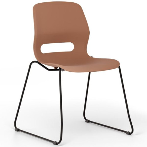 Chaise à coque ergonomique empilable terracotta