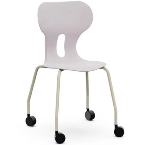 Chaise polypropylène sur roulettes T4 à T6 gris perle