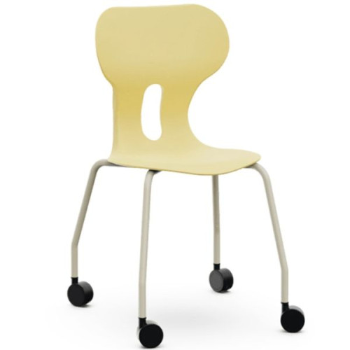 Chaise polypropylène sur roulettes T4 à T6 jaune