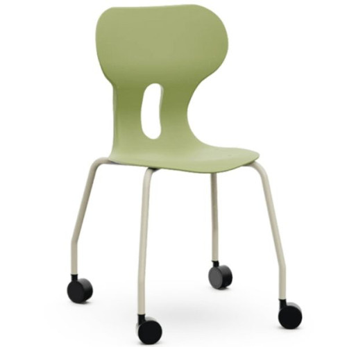 Chaise polypropylène sur roulettes T4 à T6 vert olive