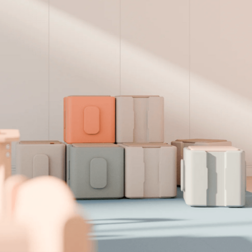Assemblage de poufs modulables
