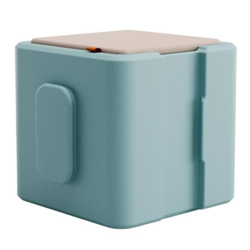 Pouf modulable gris ardoise avec assise rembourrée