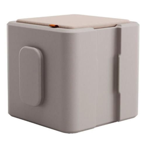 Pouf modulable gris taupe avec assise rembourrée