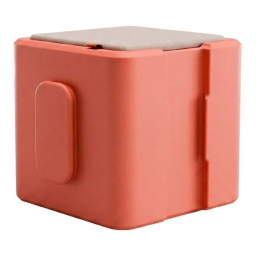 Pouf modulable saumon avec assise rembourrée