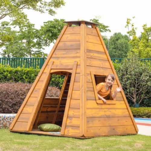 Cabane tipi en bois enfant pour l'extérieur
