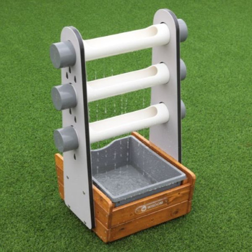 Jeu eau gouttière pour observer effet de pluie