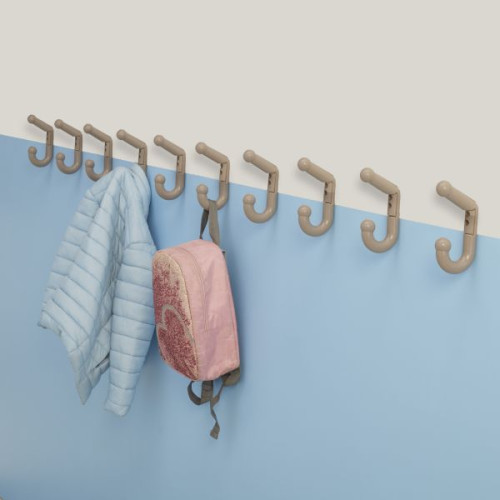 Patères double souples et sécurisés sur un mur