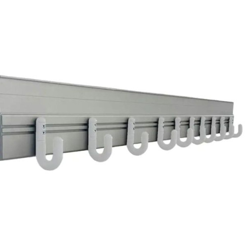 Lisse murale ALU avec 10 patères blanc sécurisés et souples