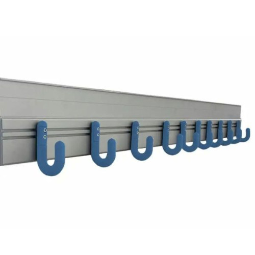 Lisse murale ALU avec 10 patères bleu sécurisés et souples
