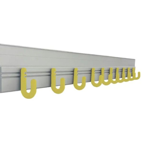 Lisse murale ALU avec 10 patères jaune sécurisés et souples