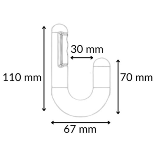 Schéma patère souple et sécurisé pour lisse ALU
