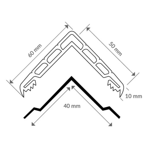 Schéma protection de coin de mur antichoc Angl'isol 6 x 6 cm