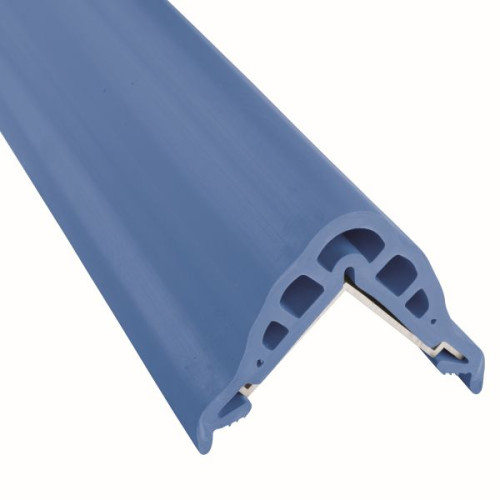 Haute protection d'angle avec alu 70 x 70 mm - 2 m bleu clair