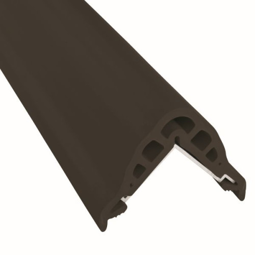 Haute protection d'angle avec alu 70 x 70 mm - 2 m marron