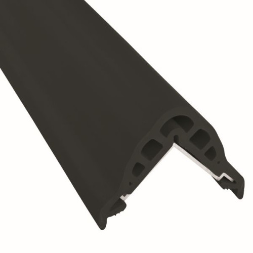 Haute protection d'angle avec alu 70 x 70 mm - 2 m noir