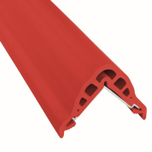 Haute protection d'angle avec alu 70 x 70 mm - 2 m rouge